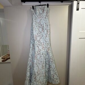 Elegant Lace Strapless Gown